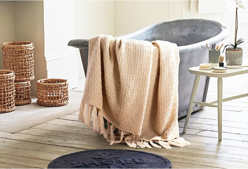 Thuis bank deken dikke gebreide deken zachte reis vliegtuig deken 100%  katoenen deken