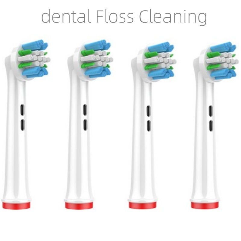 4Stck Dupont Borsten Elektrische Zahnbürste Köpfe Zähne Aufhellen/Tägliche Reinigung/Präzision Reinigung/Weiche Pflege Zähne funktion Für Oral B: Grau