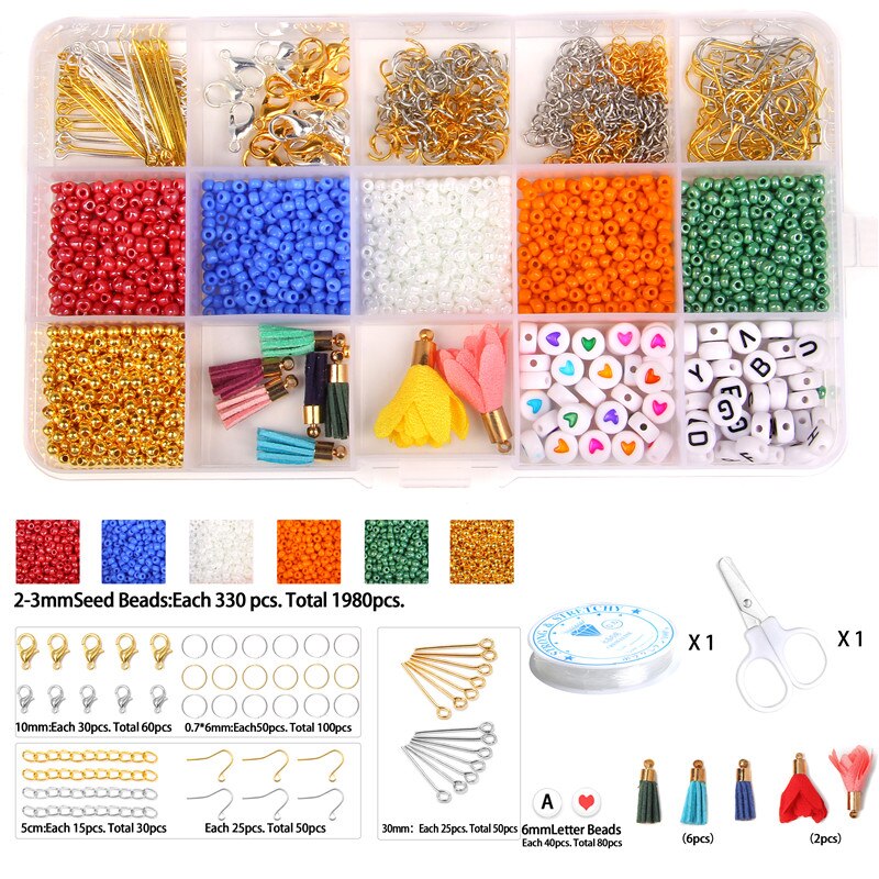 Y2K modisch Mehrfarbig Kleine Perle Bausatz 2-3mm Samen Reis Perlen Leder Quaste Acryl knapp Perlen Für Bohemien schmuck Zubehör: nein.3