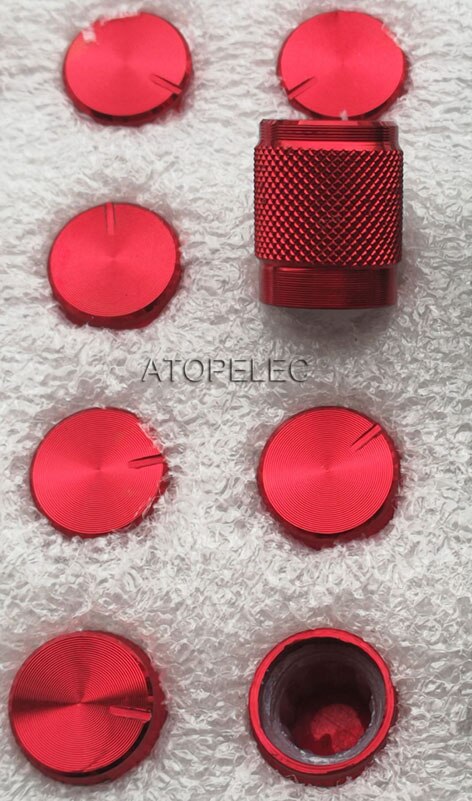 10mm*12mm aluminium dac cd forsterker potensiometer volumknapp 6mm riflet svart / rød / sølvfarge: Rød
