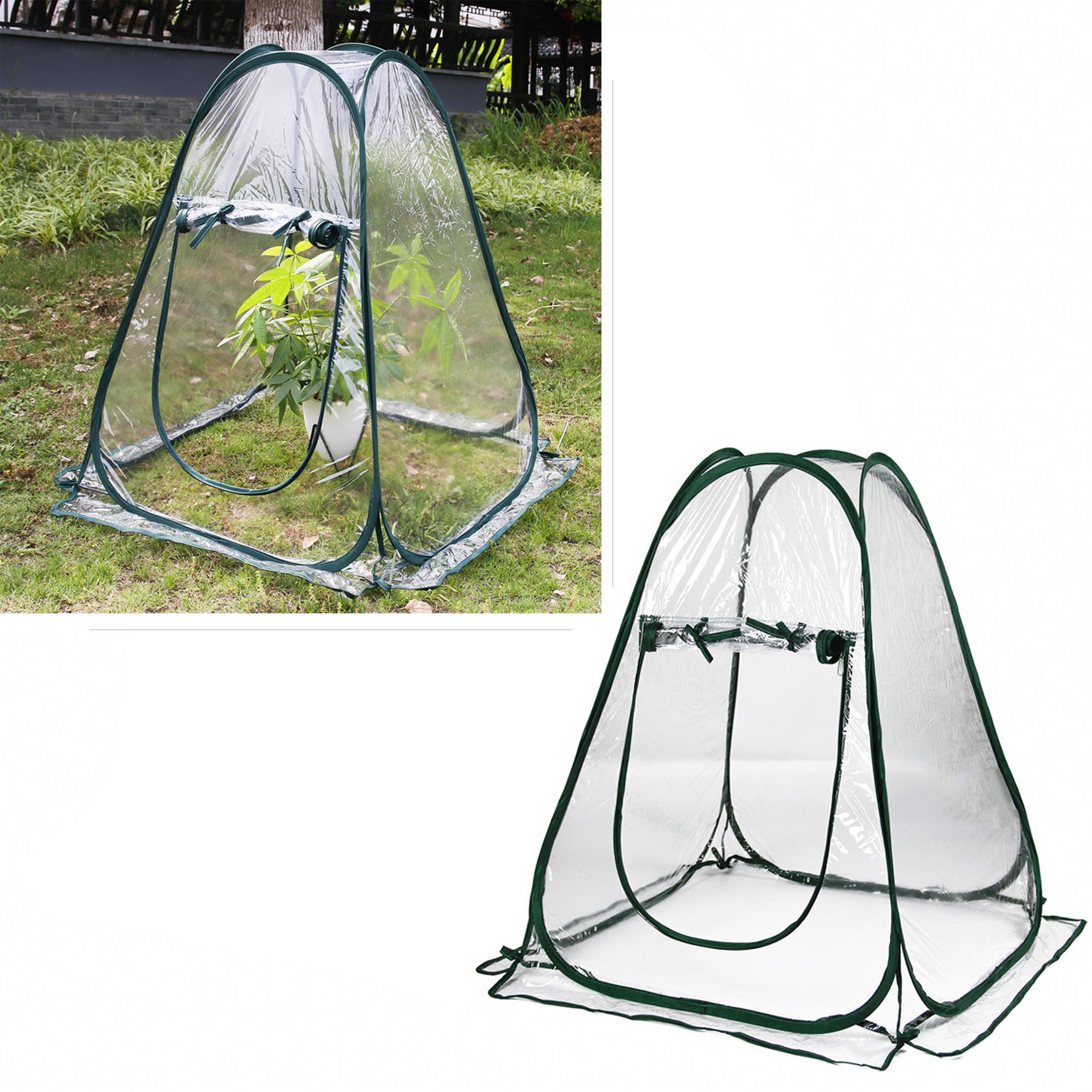 Mini Portable Folding Pop up Greenhouse PVC Transparent Flower Shelter Balcony Patio Plant Flower Succulent Warm Insulation Shed