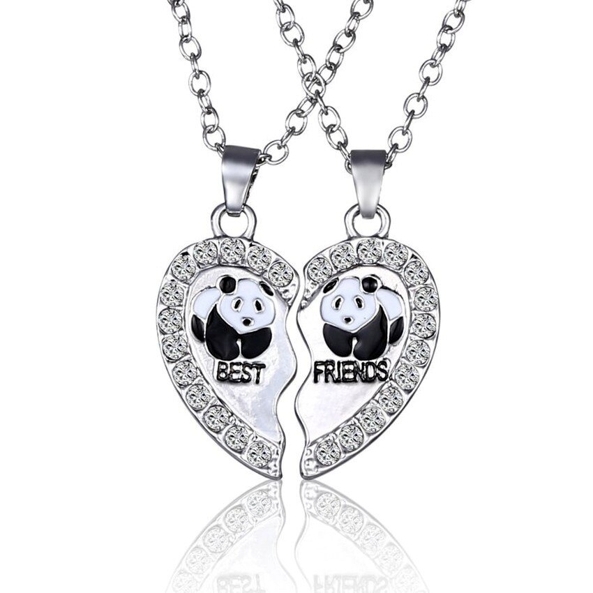 Delysia re 2 pz/set Panda due e mezzo amore collana carino intarsiato con pendenti di cristallo Best Friends