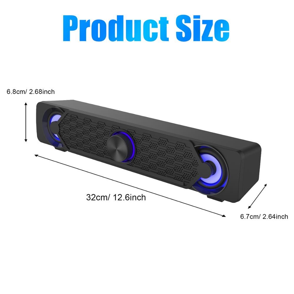 Usb Bedrade Krachtige Computer Speaker Bar Stereo Subwoofer Bass Speaker Surround Sound Box Voor Pc Laptop Telefoon Tablet MP3 MP4