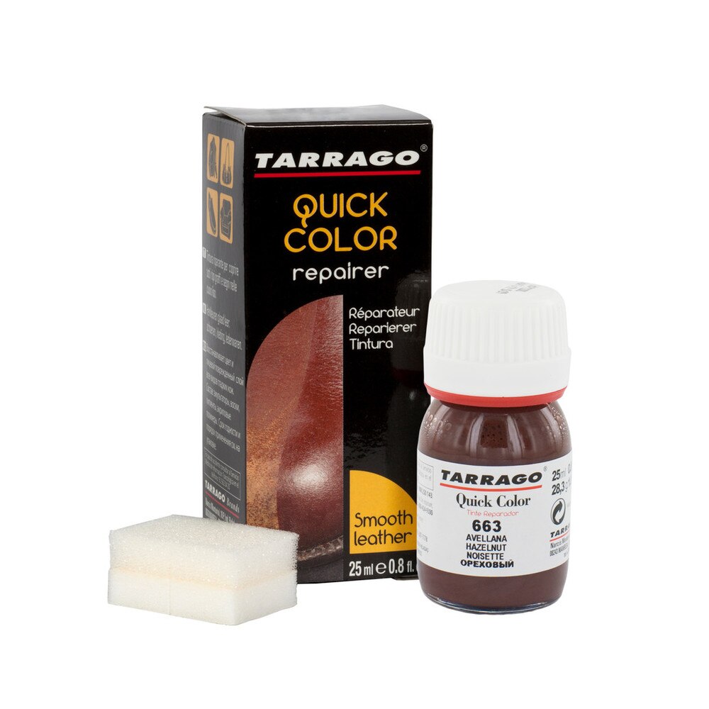 Tarrago | Quick Color 25 ml | Tinte Renovador de Color para Zapatos de Cuero Liso y Lona | Avellana (663)
