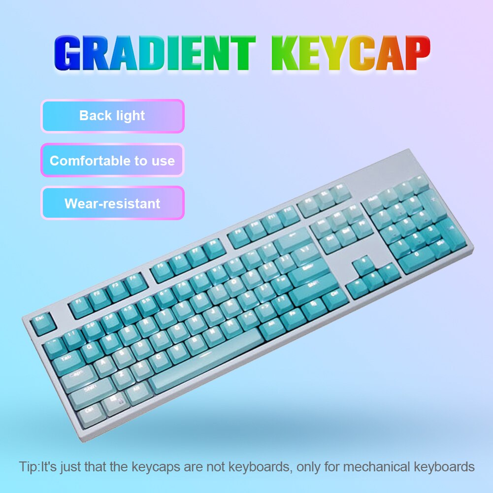 104pcs PBT Backlight Mechanical Keyboard Keycapsfor Cherry MX/Kailh/Gateron/Outemu Keyboard Gradient Key Caps Replacement Acces