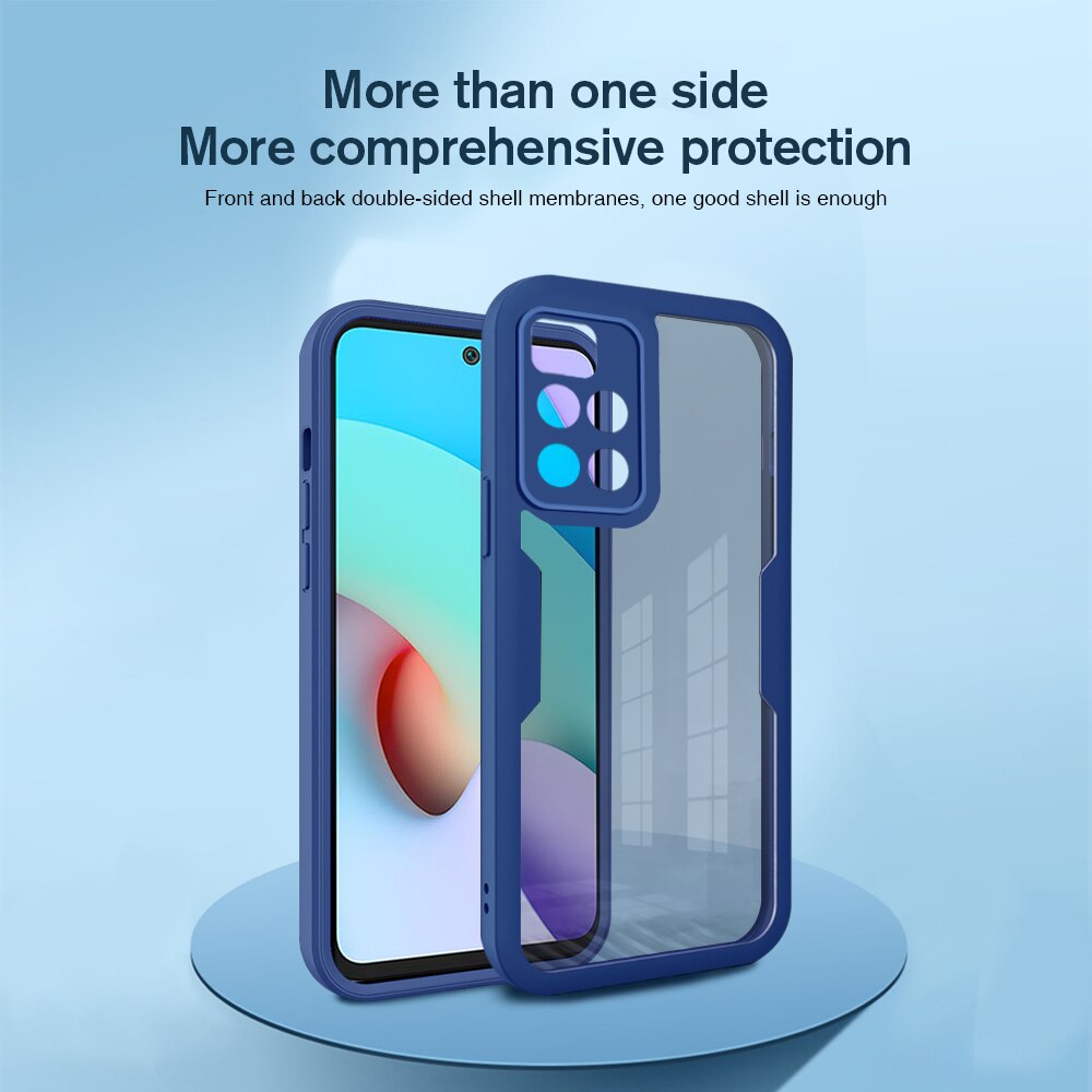 360 Graden Full Body Bescherm Shell Voor Xiaomi Redmy 10 Case Redmi 10 Redmi10 21061119DG 4G Tpu + Pc dubbelzijdig Shockproof Coque