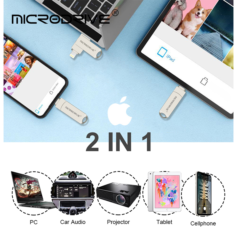 Metalowy pendrive otg, flash usb 3.0, pendrive 32gb 64gb 128gb 256gb, pendrive usb do iphone'a, ipada/lightning, ios