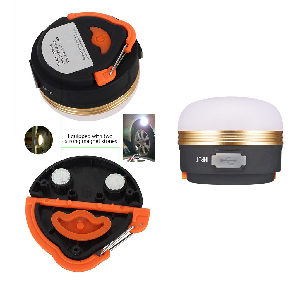 Mini bärbara campinglampor 3w led campinglyktor tält lampa utomhus vandring natthängande lampa usb uppladdningsbar nattlampa