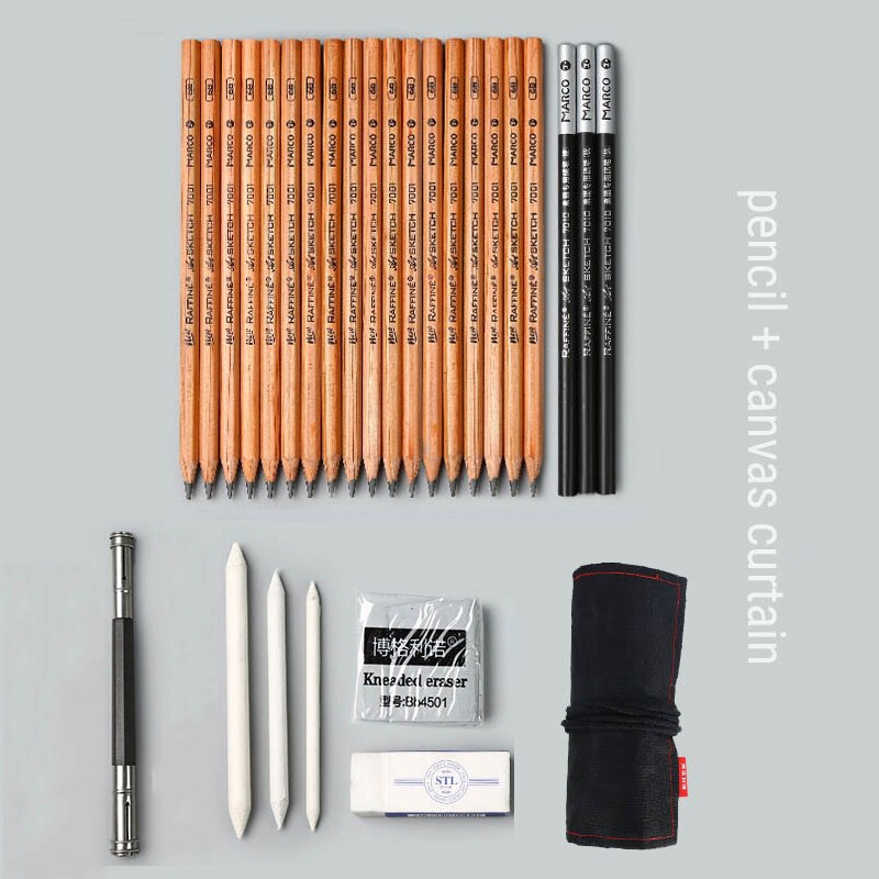 Sketch set pencil storage full set of adult sketch painting tool set beginner sketch drawing art supplies: Marco  Lace