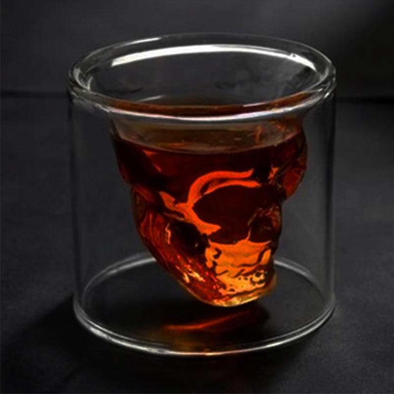 2 størrelser vinglass hodeskalle skudd glass morsomt gjennomsiktig fest doo glass vaso min bootle copo ølfestdekor