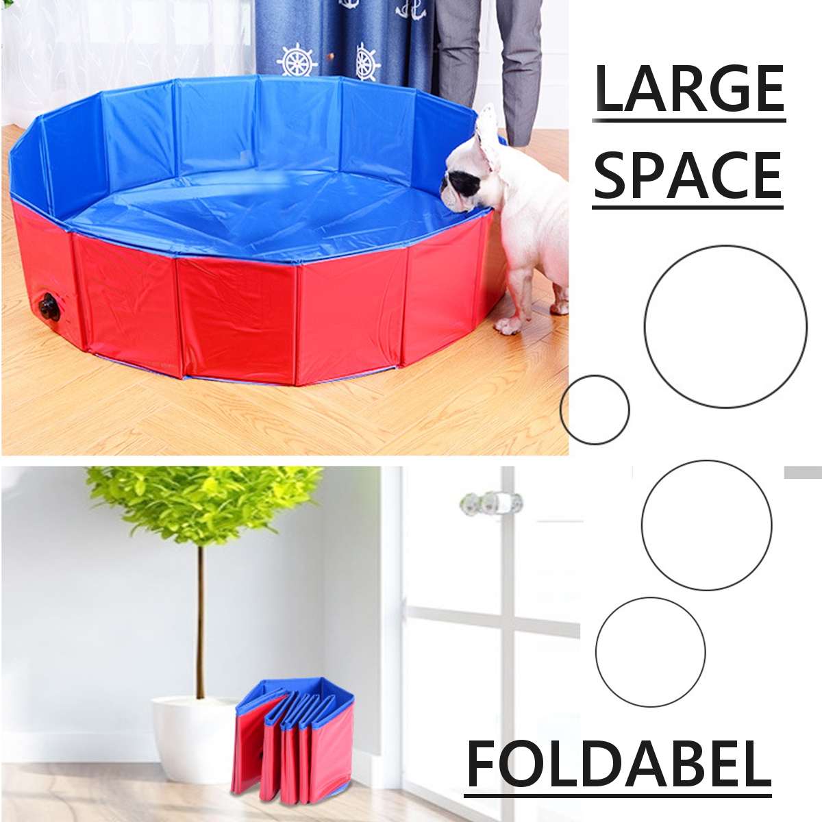 PVC Foldable Pet Dog Cat Swimming Pool PVC Washing Pond Dog Tub Bed Large Small Dog Swimming House Bed Summer Pool