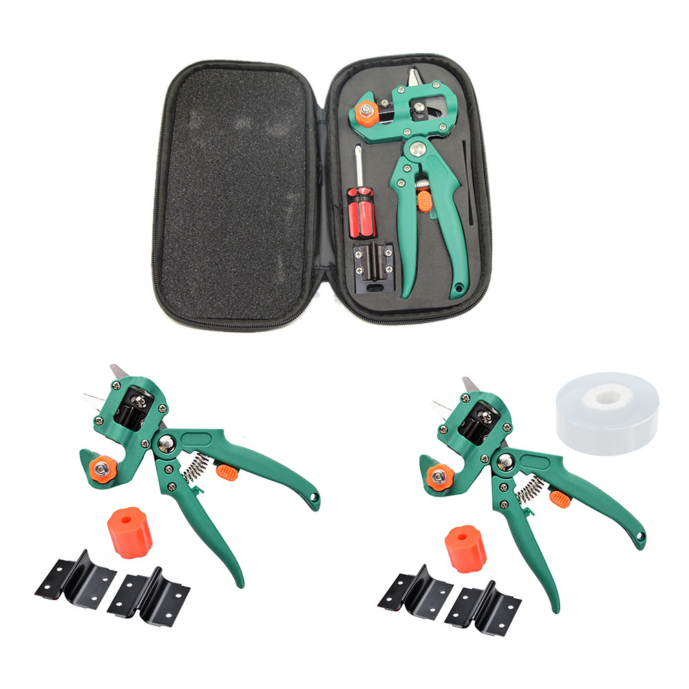 Fruit Plant Tree Secateurs Farming Pruning Shears Branch Cutter Grafting Pruner Scissors Orchard Garden Tools Kit Green