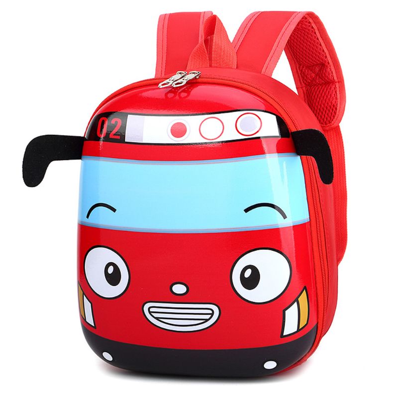 Kid's Cartoon 3D Car Shape School Backpack Kindergarten Bookbag for Boys Girls: Red