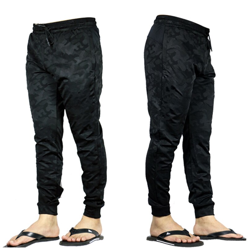 Daiwa Pants Men Casual Outdoor Sports Camouflage Fishing Pants Drawstring Anti-UV Quick Drying Breathable Sweatpants: Black / L