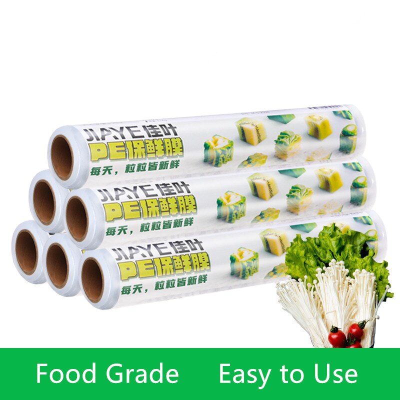 Household Disposable plastic wrap kitchen food cling film refrigerator fruits and vegetables packaging film 1 roll