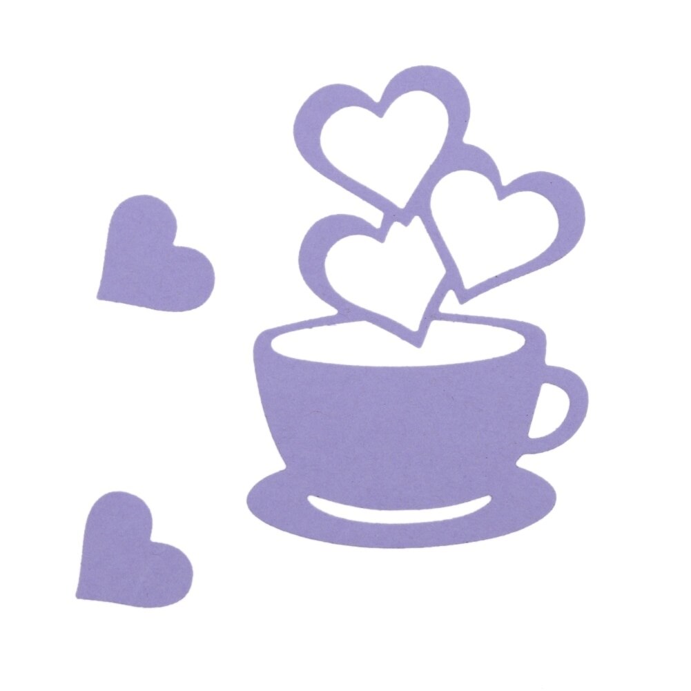 Lngclown bricolage amour coeur tasse à café artisanat pochoir pour bricolage Scrapbooking papier/photo cartes faisant gaufrage Die