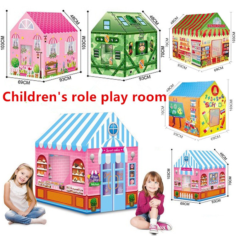 Spel Huis Spelen Tent Brandweerwagen Politie Bus Opvouwbare Pop Up Toy Playhouse Doek Kinderen Speelgoed Tent Model