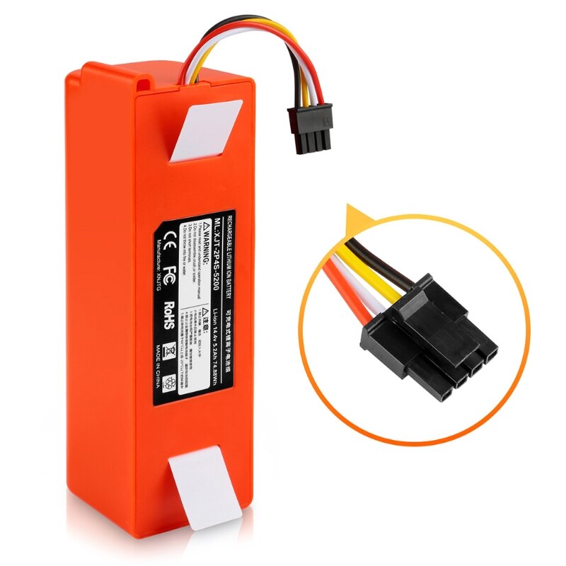 Batteri de remplacement 5200/6500 mah pour aspirateur robot xiaomi roborock, tilbehør, batteri li-ion
