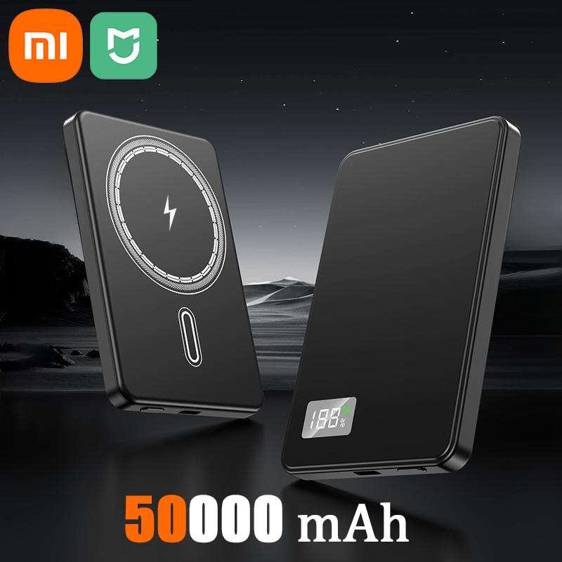 Xiaomi MIJIA 50000mAh banco de energía ultrafino para MagSafe batería portátil de carga rápida inalámbrica magnética para iPhone Xiaomi: Rosa