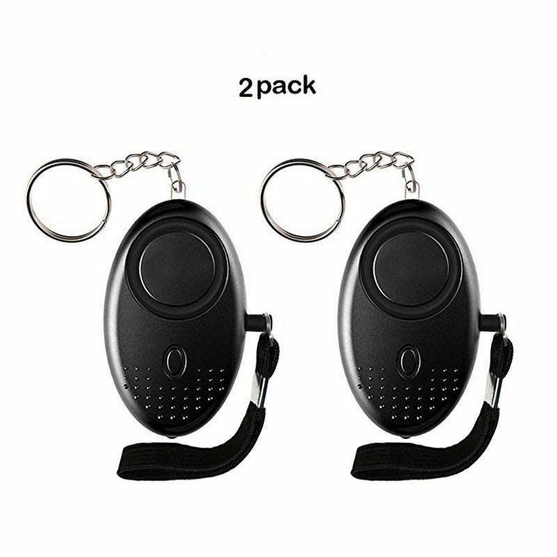 2 PCS Personal Alarm Rape Attack Panic Security 140dB Loud LED Keyring Alarms