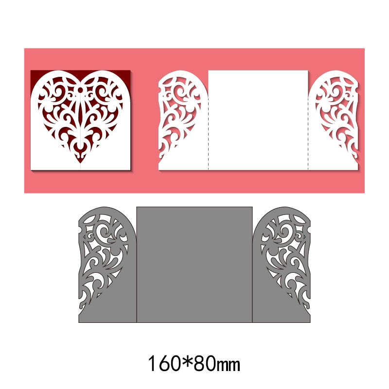 Hule hjerte kærlighed kort ramme metal skære dør stencils til diy scrapbooking prægning valentine dekoration bryllup kort håndværk