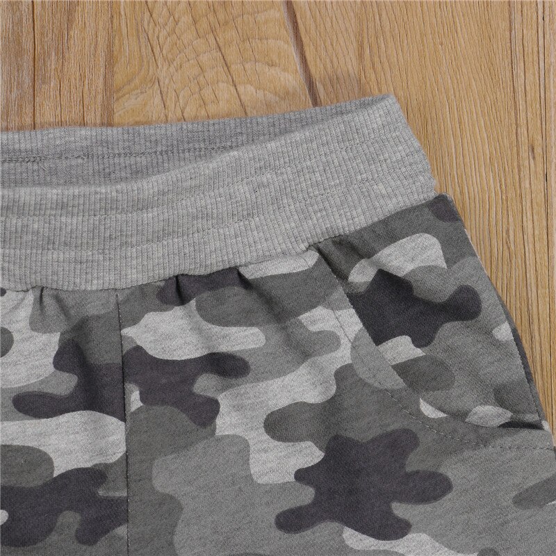 1-10 anni pantaloncini mimetici per bambini pantaloni a vita alta elastici con tasche pantaloni da autunno estivi con stampa mimetica per bambini