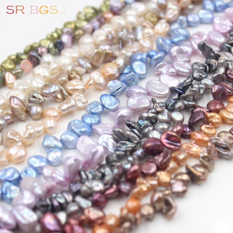 Sr 5-7mm friformede barok ferskvandsperler smykker gør små spacer perler streng 14 "
