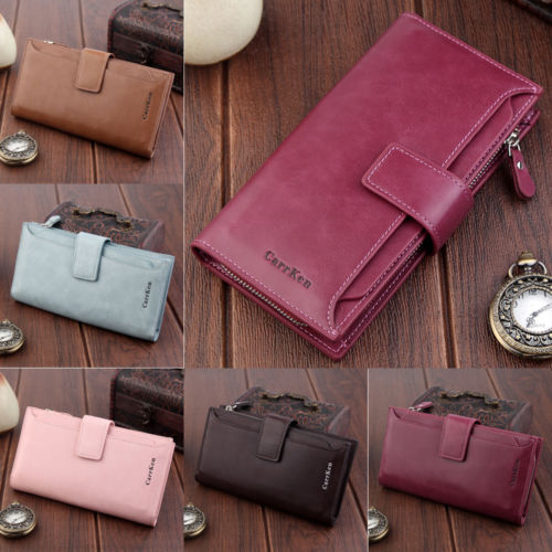 6 kleur Mode Vrouwen Portefeuilles Hasp Nubuck Leer Rits Portemonnee vrouwen Lange Portemonnee Tweevoudig Meer kleur Clutch