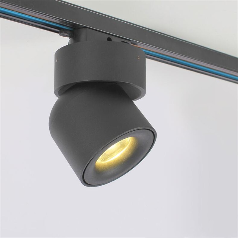 1 stks 12 w COB LED Spoor Licht 360 graden rotatie LED spots Verstelbare LED rail lamp Opbouw Track verlichting Armatuur