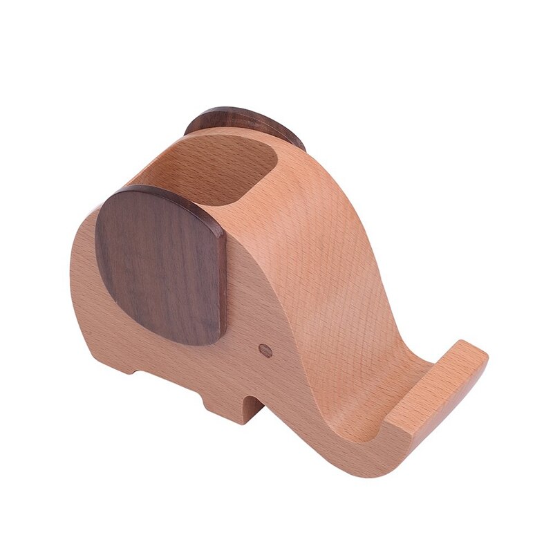 Wooden Elephant Cell Phone Holder/Stand with Pen&Pencil Holder Desk Decoration Multi-Functional Supplies Stationery Organizer Gi