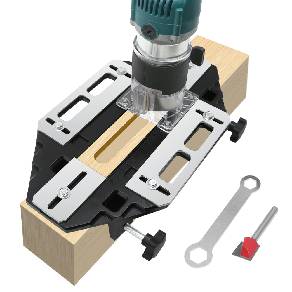 Houtbewerking Gatopener Sleufzoeker of Router Basis of Frees, Aluminium Deurscharnier Installatie Jig Kit