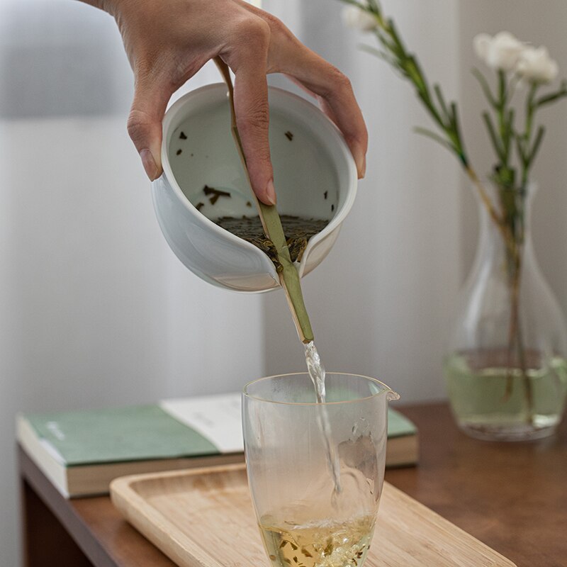 LUWU ceramic tea pitchers chahai tea infuser glass tea accessories 300ml