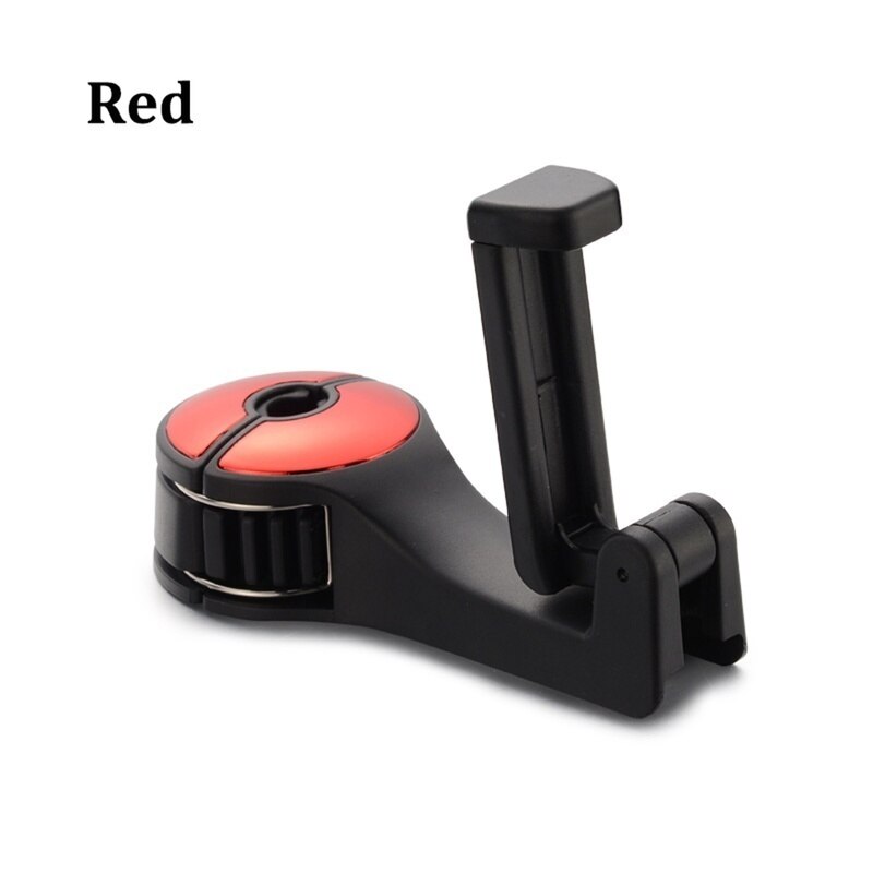 2-in-1 Universele Auto Haken Back Seat Hoofdsteun Mount Houder Voor iPhone Samsung Xiaomi Huawei 360 Graden mobiele Telefoon Houder Stand: Rood