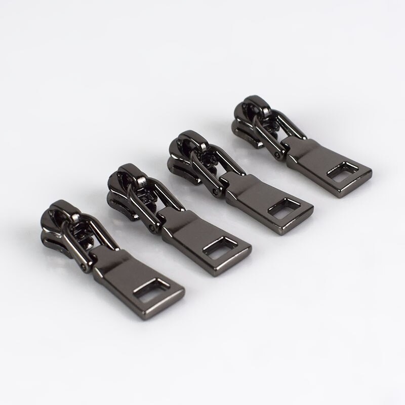 10 kpl jousilukkoa 3#  vetoketjun liukusäädintä metallisille vetoketjullisille takeille vaatteiden vetoketjun korjaussarja vetoketjun vetimet tee-se-itse-laukkujen ompelutarvikkeet: Gunblack -no3