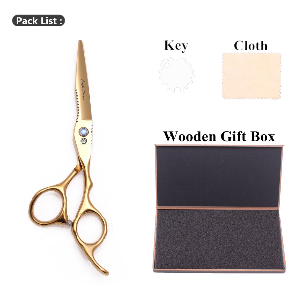 Lila Drachen 6 "JP Stahl Friseur einstellen Haarschnitt Ausdünnung Schere Haar Schneiden Schere Barbier Schere 1011# Gold: 1011 Jin C-6H