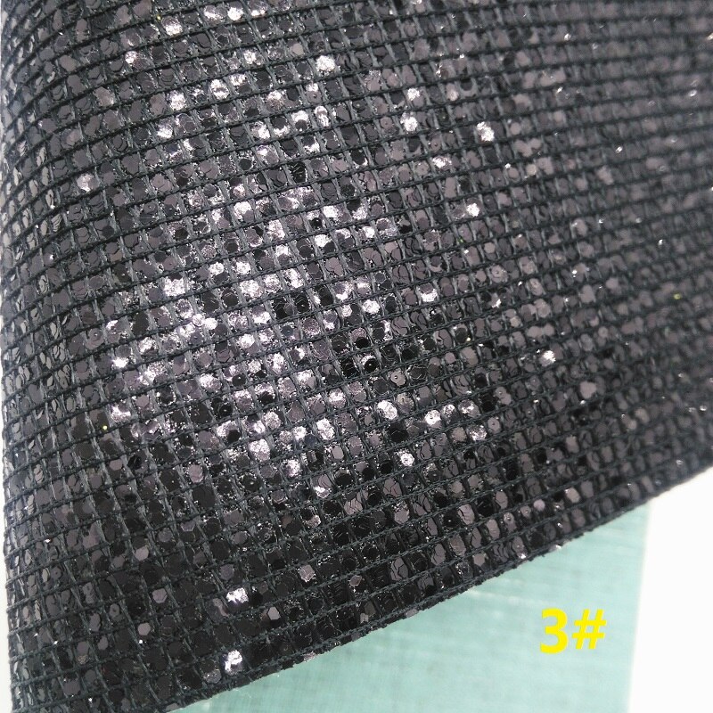 Tela brillante de malla negra, tela de piel sintética de panal de abeja, hojas de cuero sintético para lazos A4 8 &quot;x 11&quot; Twinkling Ming XM232