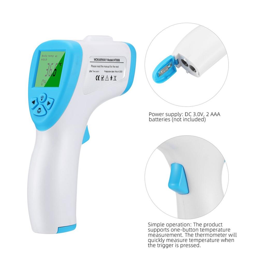 HT808 Infrared Human Body Thermometer Home Human Body Thermometer Portable Temperature Measurement Instrument Lcd Display