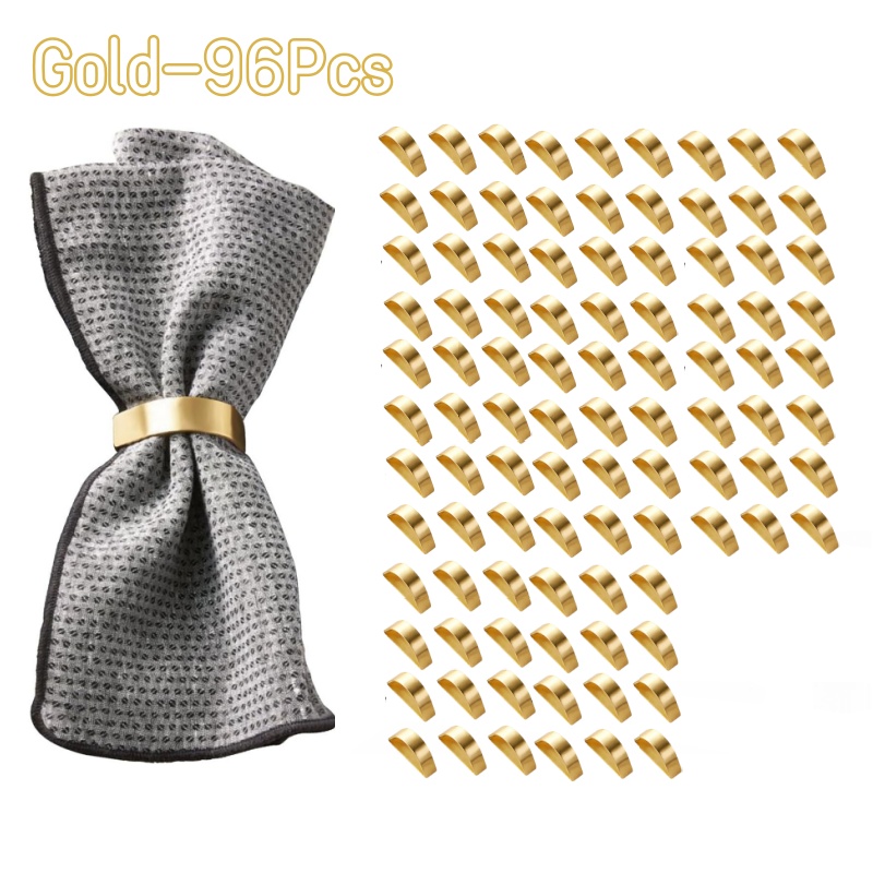 Sales】Cuff Brushed Gold Napkin Rings Holder Wedding Banquet Metallic Adornment Table Settings Glossy Serviette Buckles