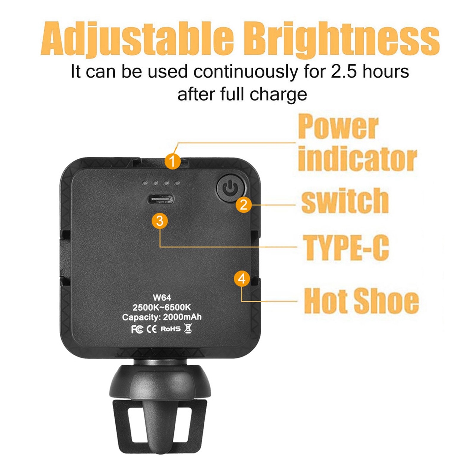 Video Conferencing Flash Light Mobile Phone Camera Universal Computer Live Camera Light Adjustable Brightness And Scrolling