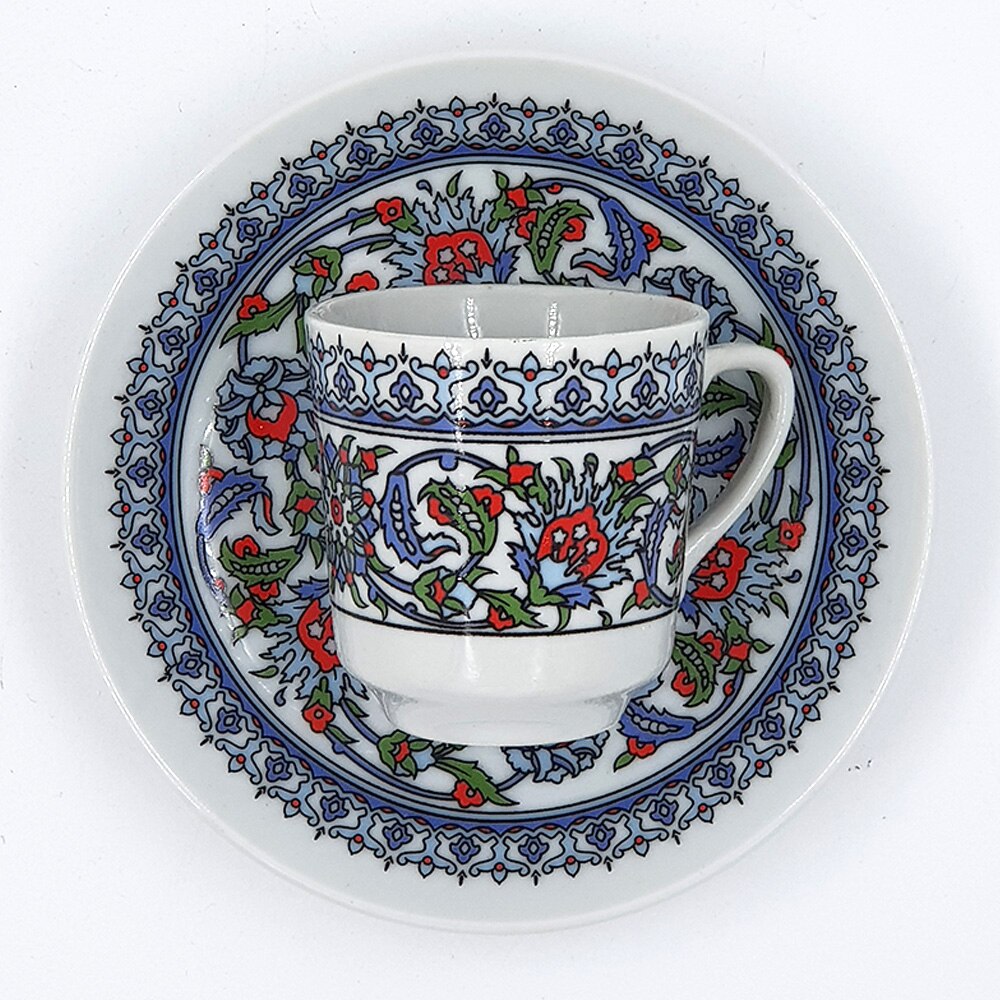 Lot de 6 Kutahya a porcelaine Topkapi tasses à café turques