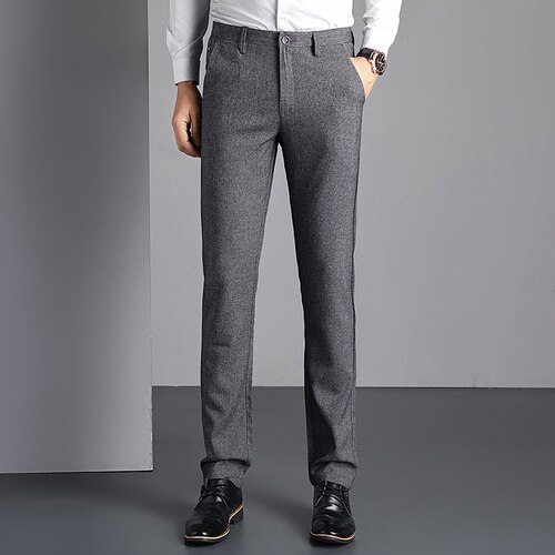 Hombre Pantalones de traje de hombres vestido de Pantalones Hombre Pantalones recto Formal Pantalones Hombre ropa Casual pantalones 28-36: 30