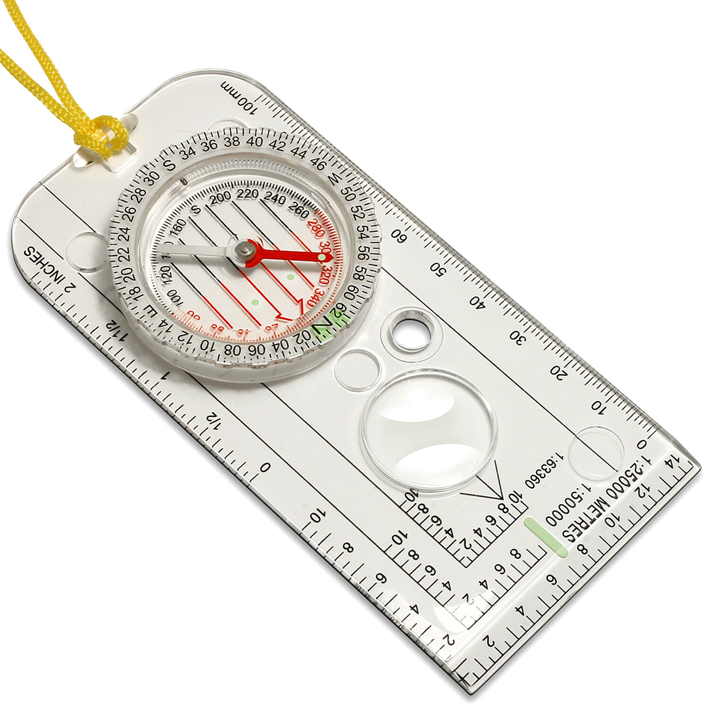 Compass Navigation Map Ruler Portable Scouting Hiking Scale Rulers Outdoor Orienteering Equipment Hunting Survival: Default Title
