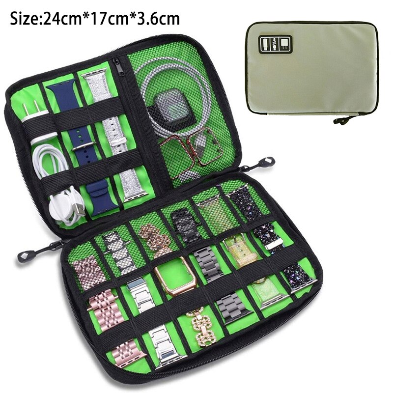 8- pocket storage bag for samsung galaxy watch 4, apple watch 7, huawei watch strap, travel dustproof bag, portable watch band case