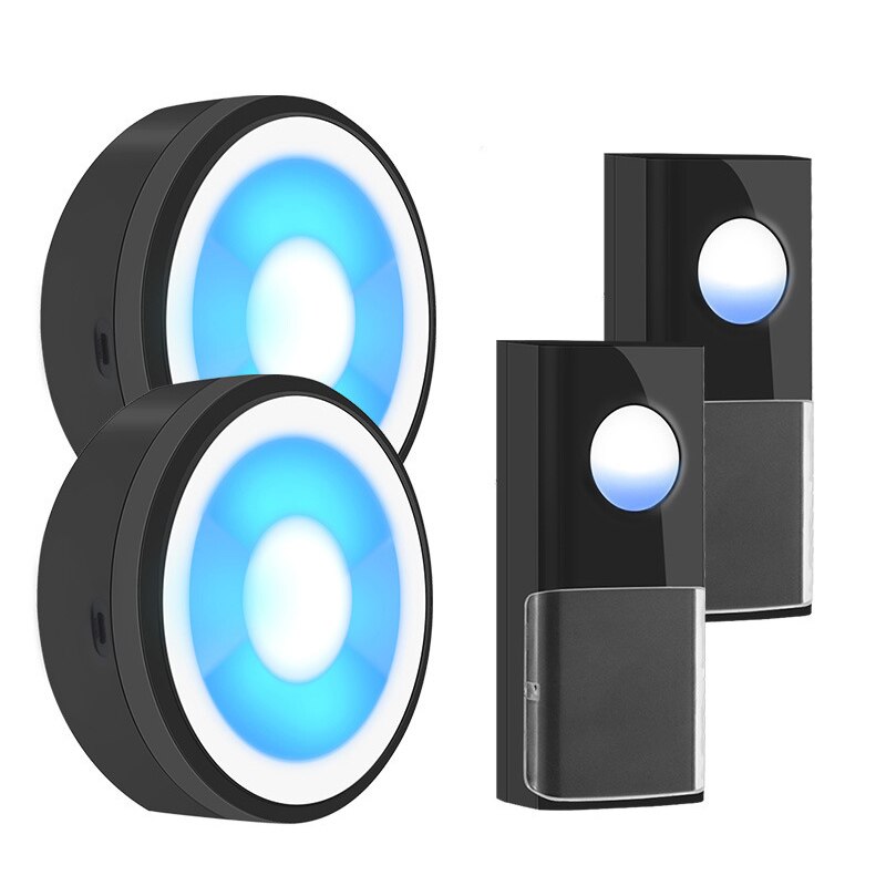 USB Wireless Doorbell Welcome bell Intelligent Home Door bell Alarm 58 Songs Smart Doorbell Wireless bell IP55 Waterproof Button: 2Button 2Receiver