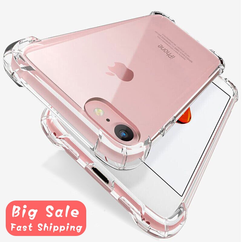 Shockproof Silicone Phone Case For iPhone 7 8 6 6S Plus 7 Plus XS Max XR 11 Pro SE Case Transparent Protection Back Cover