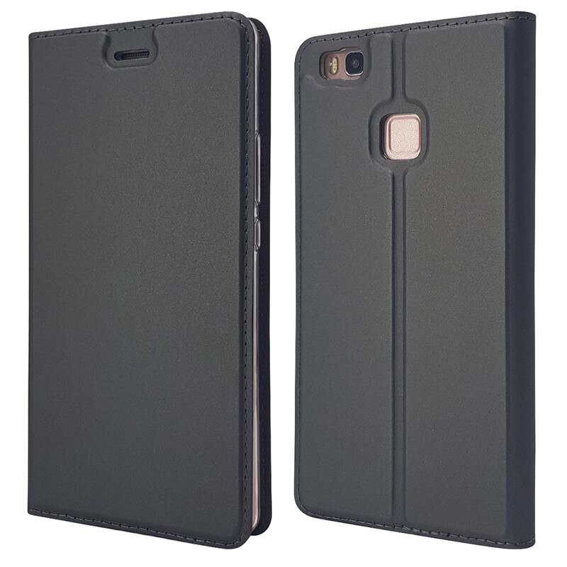 P9 Lite Lederen Case op voor Fundas Huawei P9 Lite Case voor Coque Huawei P 9 lite Cover Magneet Flip portemonnee Telefoon Gevallen Vrouwen Mannen: Grijs