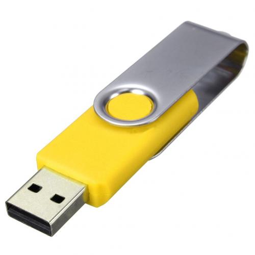 Kleurrijke 64MB Draagbare Roterende USB 2.0 Flash Memory Stick Pen Drive Data Opslag Draaibare U Disk Voor Computer: YELLOW