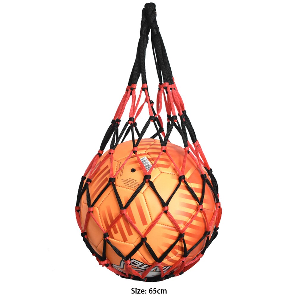 1 Pack Voetbal Netje Nylon Opbergtas Enkele Bal Carry Draagbare Apparatuur Outdoor Sport Voetbal Basketbal Volleybal Tas: Black Red