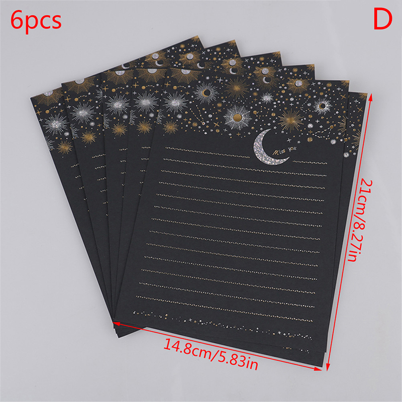 Vintage Letter Writing Set Paper And Envelopes Optional Stationery Starry Moon: D