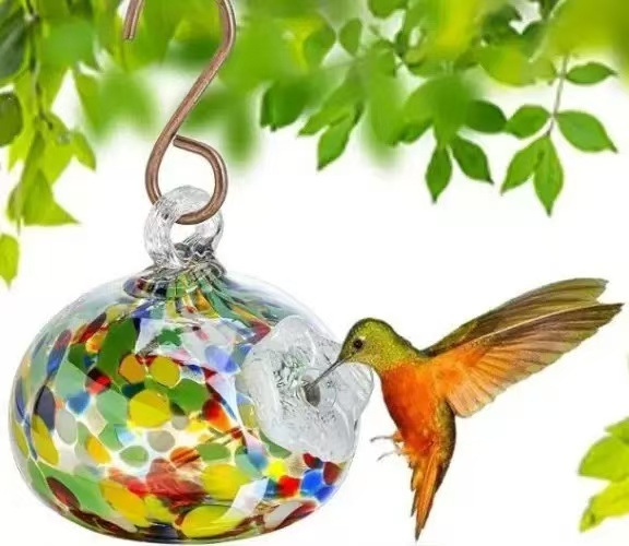Comedero para pájaros, decoraciones para jardín, comedero para pájaros para jardín, molibrí al aire libre, comedero para pájaros salvajes: Rosa